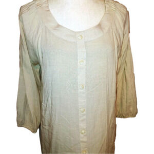 Cotton Bleu Rayon Linen Tunic M